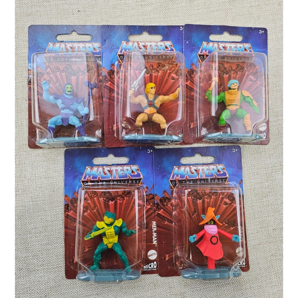 5 Masters of the Universe Micro Collection Action Figures- He Man Skeletor Orko‎